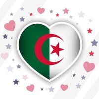 kreativ Algerien Flagge Herz Symbol vektor