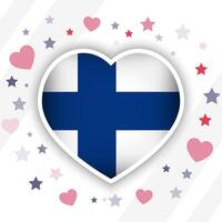 kreativ Finnland Flagge Herz Symbol vektor