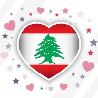 kreativ Libanon Flagge Herz Symbol vektor