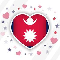 kreativ Nepal Flagge Herz Symbol vektor