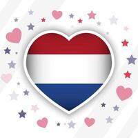 kreativ Niederlande Flagge Herz Symbol vektor