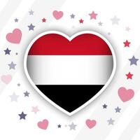kreativ Jemen Flagge Herz Symbol vektor