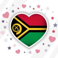 kreativ Vanuatu Flagge Herz Symbol vektor