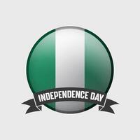 Nigeria runden Unabhängigkeit Tag Abzeichen vektor