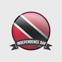 Trinidad und Tobago runden Unabhängigkeit Tag Abzeichen vektor
