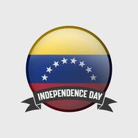 venezuela runda oberoende dag bricka vektor
