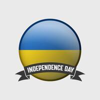 Ukraine runden Unabhängigkeit Tag Abzeichen vektor