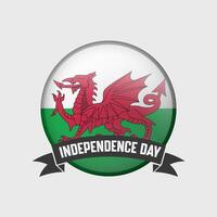 Wales runden Unabhängigkeit Tag Abzeichen vektor