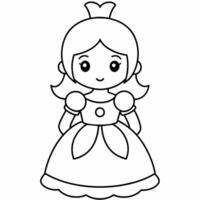 Prinzessin schwarz und Weiß Vektor Illustration zum Färbung Buch