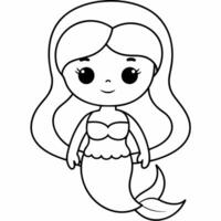Meerjungfrau schwarz und Weiß Vektor Illustration zum Färbung Buch