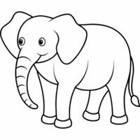 Elefant schwarz und Weiß Vektor Illustration zum Färbung Buch