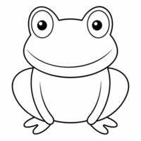 ein Färbung Buch Das zeigt an ein einfach Zeichnung von ein Frosch. vektor