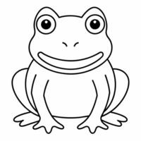 ein Färbung Buch Das zeigt an ein einfach Zeichnung von ein Frosch. vektor