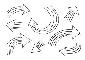 Doodle-Design-Elemente. hand gezeichnete pfeile lokalisiert auf weißem hintergrund. Vektor-Illustration. vektor