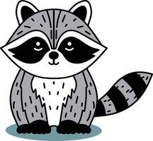 en söt racoon tecknad serie vektor