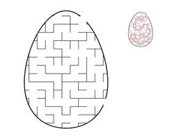 en labyrint pussel. ett ägg formad labyrint. underhållning för barn och vuxna vektor