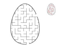 ein Matze Puzzle. ein Ei geformt Labyrinth. Unterhaltung zum Kinder und Erwachsene vektor