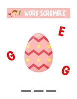 Wort Gerangel. Kinder lehrreich Spiele. Ostern Spiel vektor