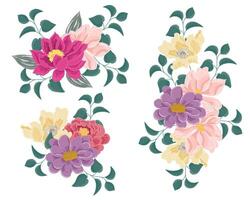 Rose und Lotus Blume Anordnung vektor