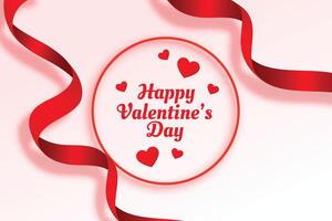 glücklich Valentinsgrüße Tag schön Band und Herzen Hintergrund vektor