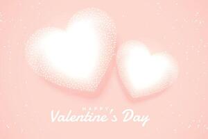 mjuk vit valentines hjärtan på rosa bakgrund vektor