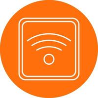 wiFi linje cirkel Färg ikon vektor