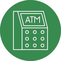 Geldautomat Maschine Linie Kreis Farbe Symbol vektor