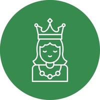 Prinzessin Linie Kreis Farbe Symbol vektor