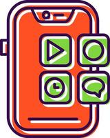 Handy, Mobiltelefon Anwendung gefüllt Symbol vektor