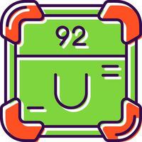 Uran gefüllt Symbol vektor