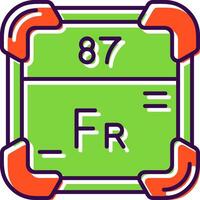 francium fylld ikon vektor