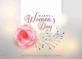 glücklich Damen Tag Rose Blume Hintergrund Karte vektor
