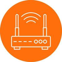 W-lan Router Linie Kreis Farbe Symbol vektor