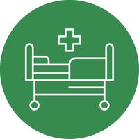 Krankenhaus Bett Linie Kreis Farbe Symbol vektor