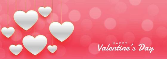 genial Valentinsgrüße Tag Rosa Bokeh Banner Design vektor
