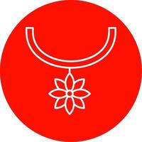 Blume Halskette Linie Kreis Farbe Symbol vektor