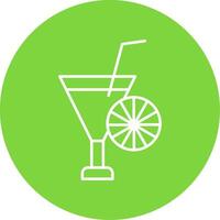 cocktail linje cirkel Färg ikon vektor