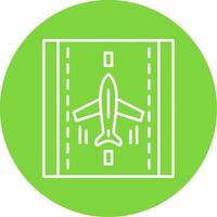 Landung Flugzeug Linie Kreis Farbe Symbol vektor