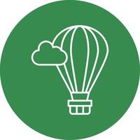 heiß Luft Ballon Linie Kreis Farbe Symbol vektor