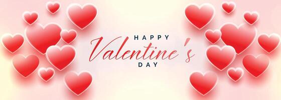 schön Valentinsgrüße Tag Banner mit viele Herzen vektor