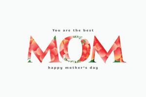 glücklich Mutter Tag Beste Mama Karte Design vektor