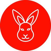 Hase Linie Kreis Farbe Symbol vektor