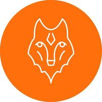 Wolf Linie Kreis Farbe Symbol vektor