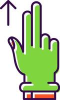 zwei Finger oben gefüllt Symbol vektor