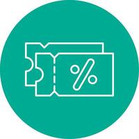rabatt linje cirkel Färg ikon vektor