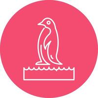 Pinguin Linie Kreis Farbe Symbol vektor