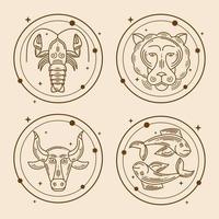 zodiac fyra ikoner vektor