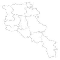 Armenien Karte. Karte von Armenien im administrative Provinzen im Weiß Farbe vektor