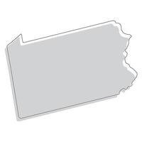 Pennsylvania Zustand Karte. Karte von das uns Zustand von Pennsylvania. vektor