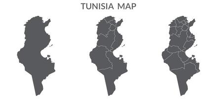 tunisien Karta. Karta av tunisien i grå uppsättning vektor
